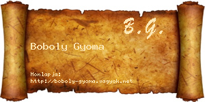 Boboly Gyoma névjegykártya